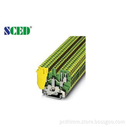 6.2mm AWG 30 - 10 , Rail Mounted Terminal Blocks For Electr